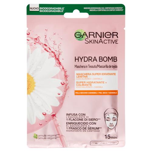 Garnier SkinActive Hydra Bomb Maschera Viso in Tessuto Super Idratante Lenitiva alla Camomilla
