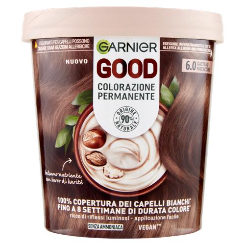 Garnier GOOD 6.0 Castano Mocaccino, colorazione permanente senza ammoniaca, 90% di origine naturale