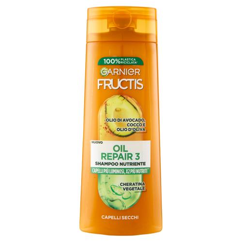 Garnier Fructis Shampoo Nutriente Oil Repair 3, ideale per capelli secchi, 250 ml