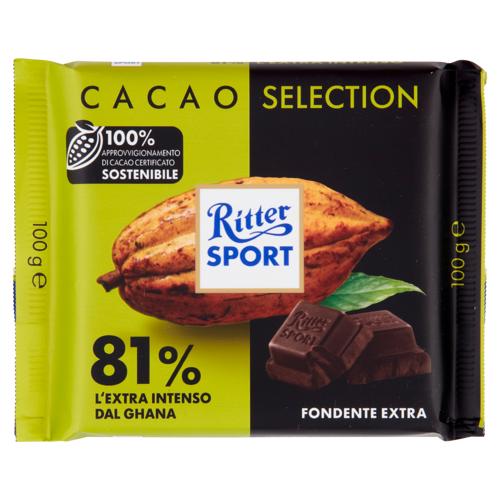 Ritter Sport Cacao Selection 81% l'Extra Intenso dal Ghana Fondente Extra 100 g