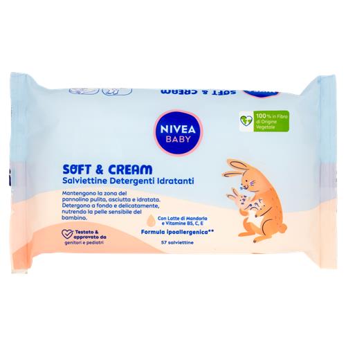 Nivea Baby Soft & Cream Salviettine Detergenti Idratanti 57 pz