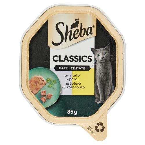 Sheba Classics Patè cibo umido gatto con Vitello e Pollo 85g