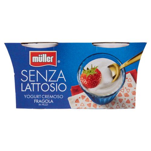 müller Senza Lattosio Yogurt Cremoso Fragola in Pezzi 2 x 125 g