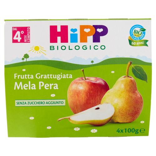 HiPP Biologico Frutta Grattugiata Mela Pera 4 x 100 g