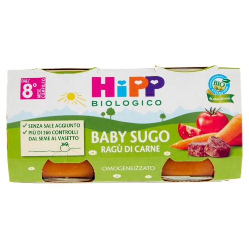 HiPP Biologico Baby Sugo Ragù di Carne Omogeneizzato 2 x 80 g