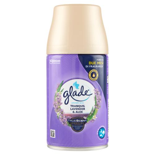 Glade Automatic Spray Ricarica, Profumatore per Ambienti, Fragranza Tranquil Lavender & Aloe 269ml