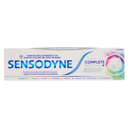 Sensodyne Complete Protection+ Whitening, Dentifricio Denti Sensibili, Igiene orale completa 75 ml