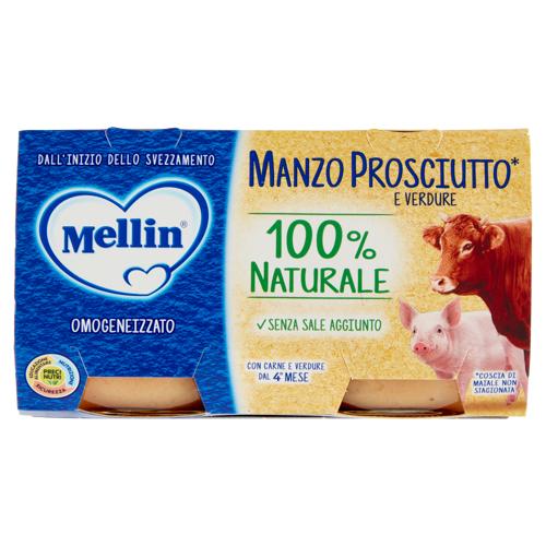 Mellin Manzo Prosciutto* e Verdure 100% Naturale Omogeneizzato 2 x 120 g