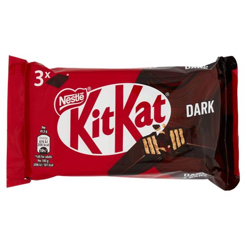 KITKAT Dark Wafer ricoperto di Cioccolato Fondente 3 snack da 41,5g