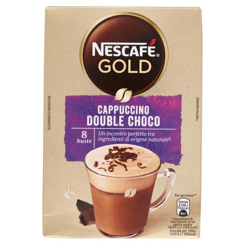 NESCAFÉ Gold Cappuccino Double Choco Cappuccino solubile con cacao astuccio 8 bustine 148 g