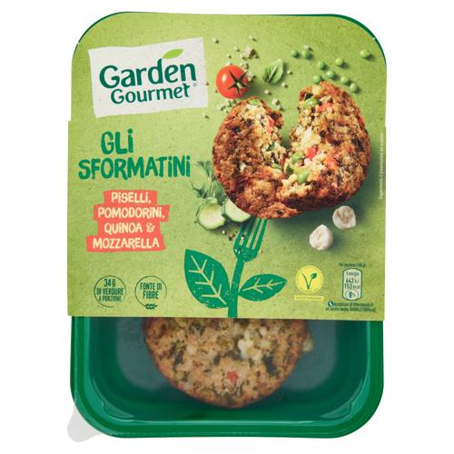 GARDEN GOURMET Sformatini vegetariani piselli pomodorini quinoa e mozzarella 200g (2 pezzi)