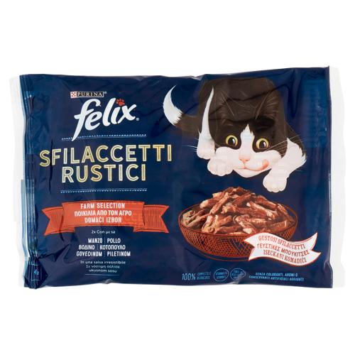 FELIX Sfilaccetti Rustici Farm Selection (Manzo & Pollo) 4 x 80 g