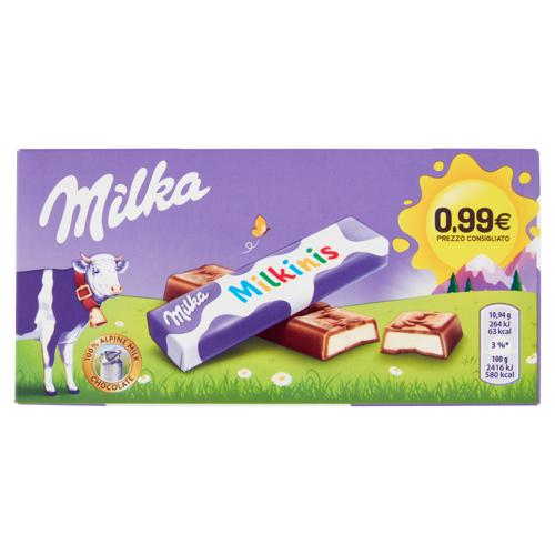 Milka Milkinis, barrette di cioccolato Milka con ripieno di crema al latte - 87,5g