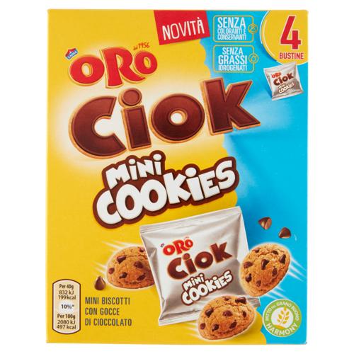 Oro Ciok Mini Cookies, mini biscotti con gocce di cioccolato - 160g