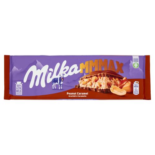 Milka Mmmax, maxi tavoletta di cioccolato al latte 100% alpino con arachidi e caramello - 276g