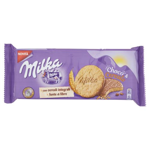 Milka Choco&Cereals, biscotti con cereali integrali e cioccolato al latte Milka - 168g