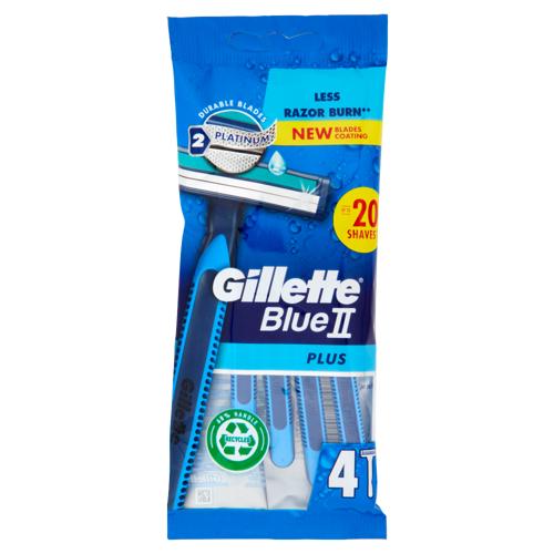 Gillette Blue II Plus Rasoio da Uomo Usa e Getta a 2 Lame, 4 Rasoi 