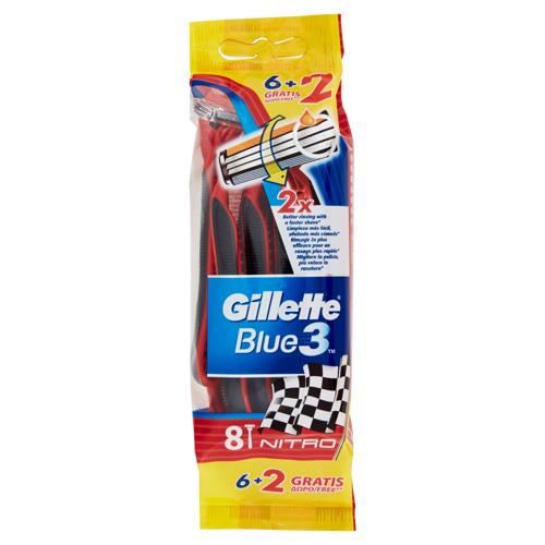 Gillette Blue3 Nitro Usa&Getta - 6 rasoi + 2 omaggio