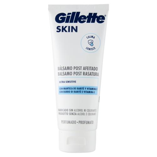 Gillette Balsamo Dopobarba da Uomo Skin Ultra Sensitive con Burro di Karité e Vitamina E, 100 ml