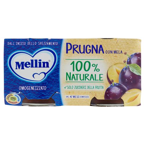Mellin Prugna con Mela 100% Naturale Omogeneizzato 2 x 100 g