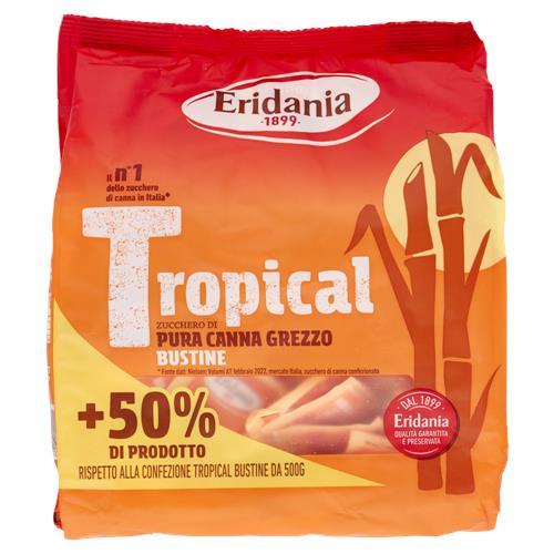 Eridania Tropical Zucchero di Pura Canna Grezzo Bustine 750 g