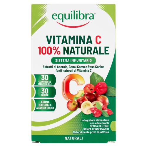 equilibra Vitamina C 100% Naturale Sistema Immunitario 30 Compresse Masticabili Naturali 42 g