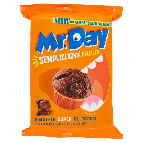 Mr.Day 6 Muffin Super al Cacao con Ripieno di Crema al Cioccolato 6 x 50 g