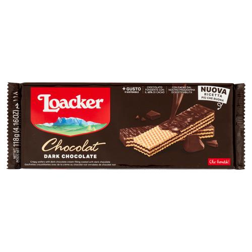 Loacker Wafer Chocolat ricoperti di cioccolato fondente con crema Dark Chocolate wafers 118g