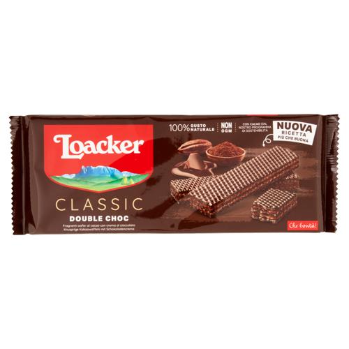 Loacker Wafer Classic Double Choc al cacao nobile dell'Ecuador con crema al cioccolato wafers 175g