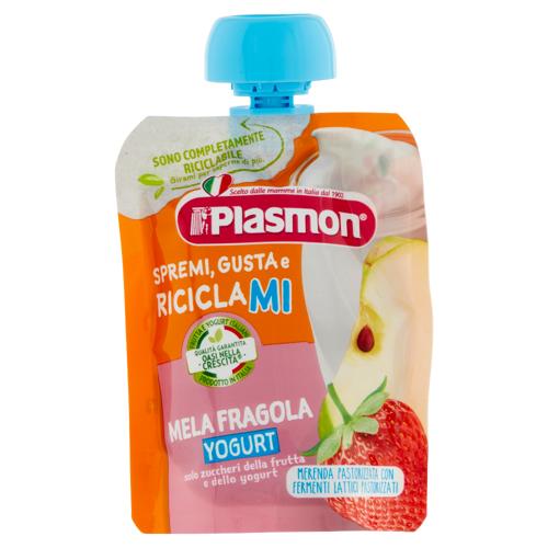 Plasmon Spremi, Gusta e Riciclami Mela Fragola Yogurt 85 g