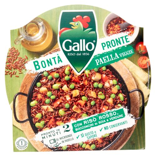 Gallo Bontà Pronte Paella Veggie con Riso Rosso, Bocconcini di Soia e Verdure 220 g