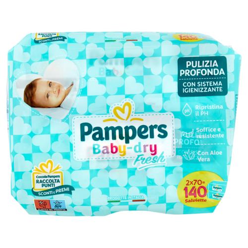 Pampers Baby-dry Fresh Salviette 2 x 70 pz