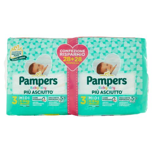 Pampers Baby-dry 3 Midi 28+28 pz
