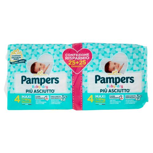 Pampers Baby-dry 4 Maxi 25+25 pz