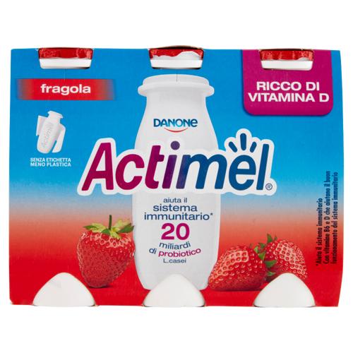 Actimel yogurt da bere arricchito con calcio, vitamina B6 e D, gusto fragola 6 x 100 g
