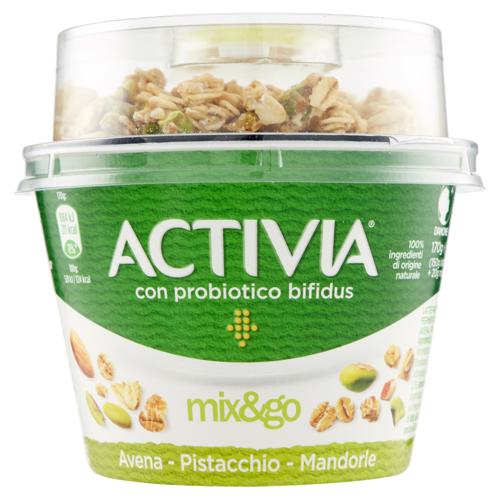 ACTIVIA Mix&Go con Probiotico Bifidus, Yogurt con Avena, Pistacchio e Mandorle, 170g