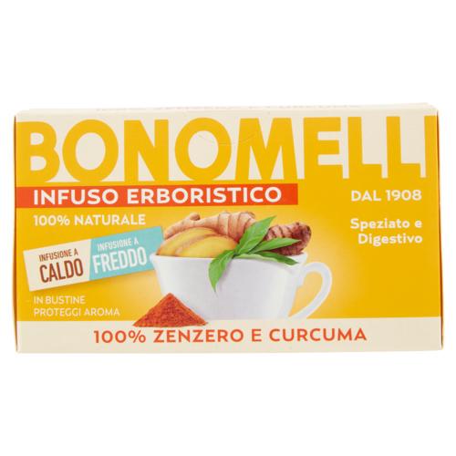 Bonomelli Infuso Erboristico 100% Naturale 100% Zenzero e Curcuma 16 Filtri 32 g