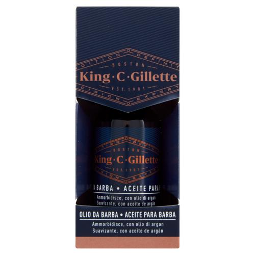 King C. Gillette Olio da Barba - Ammorbidisce ed Idrata con Olii di Argan, Jojoba e Avocado 30 ml