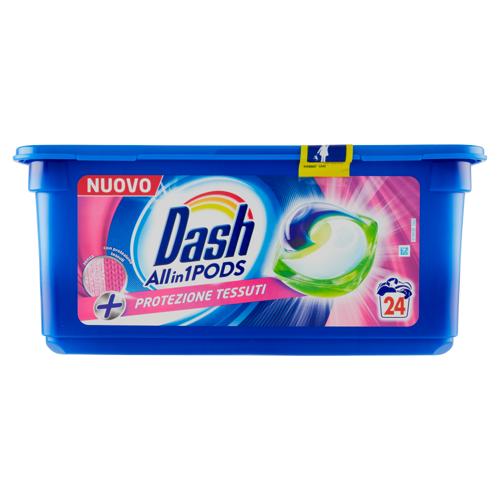 Dash PODS Allin1 Detersivo Lavatrice in Capsule + Protezione Tessuti 24 Lavaggi