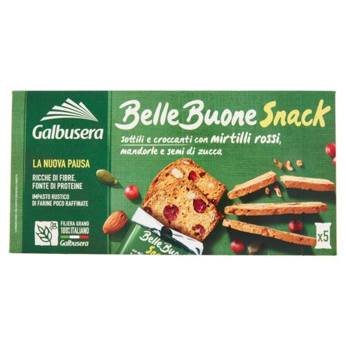Galbusera BelleBuone Snack sottili e croccanti con mirtilli rossi, mandorle e semi di zucca 5 x 30 g