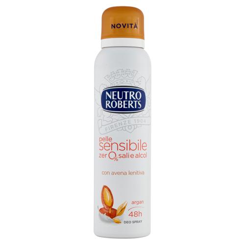 Neutro Roberts pelle sensibile zero% sali e alcol argan Deo Spray 150 ml
