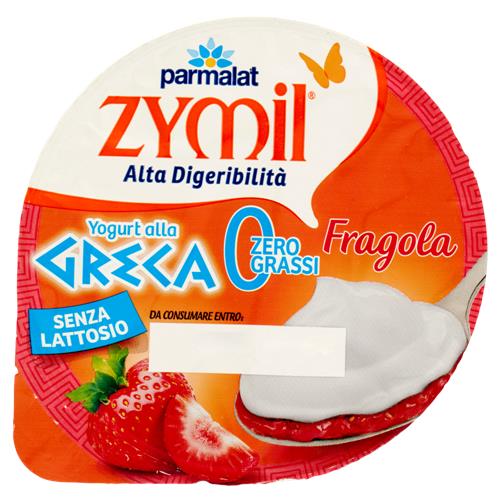 ZYMIL Alta Digeribilità Senza Lattosio Yogurt alla Greca Zero Grassi Fragola 150 g