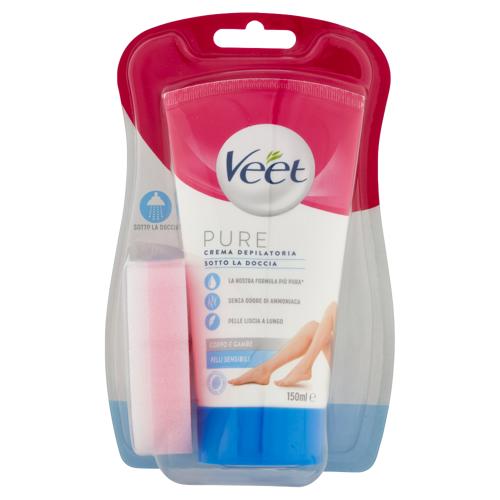Veet Silk & Fresh Technology Crema Depilatoria Sotto la Doccia per Pelli Sensibili - 150 ml