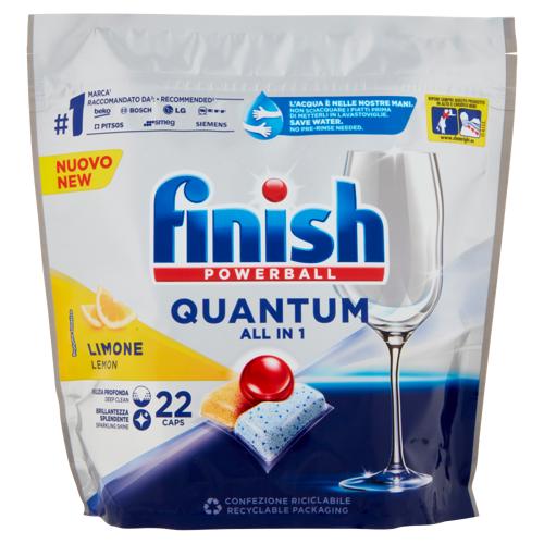 Finish Quantum All in One Lemon pastiglie lavastoviglie 22 lavaggi 228,8 gr