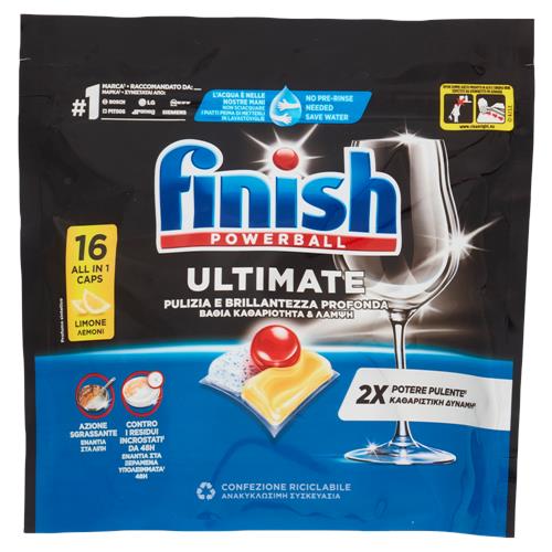 Finish Ultimate Limone pastiglie lavastoviglie 16 lavaggi 206,4 g