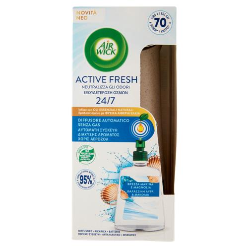 Air Wick Active Fresh Diffusore Automatico Brezza Marina e Magnolia Profumatore per ambiente 228 ml