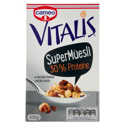 cameo Vitalis SuperMüesli 30% Proteine con cioccolato fondente e nocciole tostate 300 g