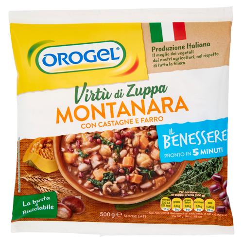 Orogel Il Benessere Virtù di Zuppa Montanara con Castagne e Farro Surgelati 500 g