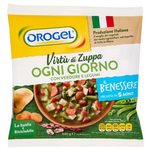 Orogel Il Benessere Virtù di Zuppa Ogni Giorno con Verdure e Legumi Surgelati 500 g