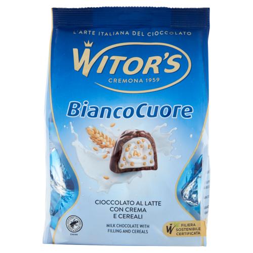 Witor's Bianco Cuore Cioccolato al Latte con Crema e Cereali 250 g